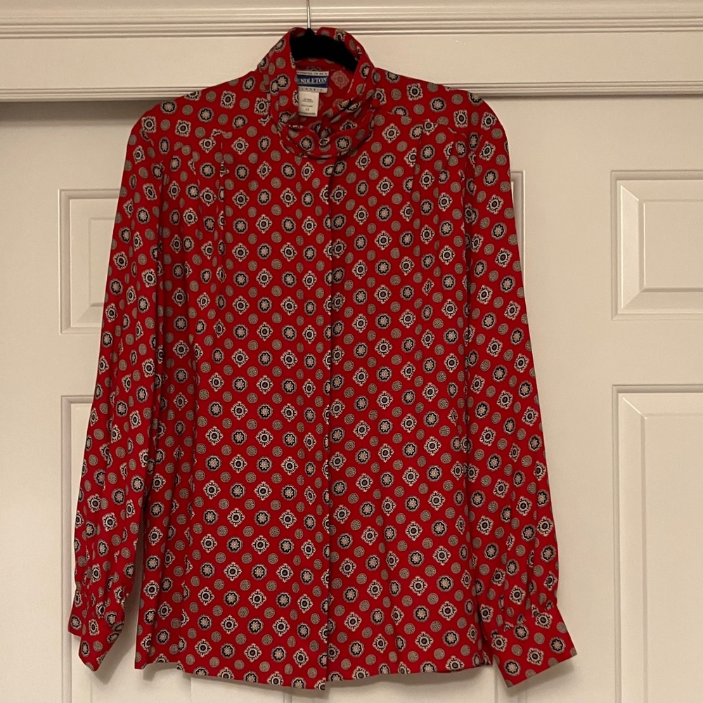 Pendleton Red Patterned Blouse - image 1